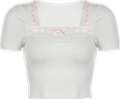 Cute White Tops With Lace Collar, Cute White Top With Lace Collar, White Fitted Sweet Top, White Fitted Sweet Style Top, Feminine Cotton Tops With Lace Patchwork, Pink Feminine Tops With Lace Trim, White Tops With Lace Collar, Pink Cotton Top With Lace Trim, Sweet Fitted Tops For Spring