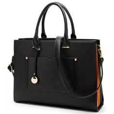 This solid vintage leatherette shoulder bag/ briefcase bag/ handbag laptop bag is use high quality PU leather for production. A beautiful durable shoulder bag/ briefcase bag/ laptop bag for women and this will add an extra attraction certainly. Also all zippers, buckles and hooks are made with high quality alloy metals to ensure durability. Material – PU Leather/ Leatherette Lining material - Polyester Closure type – Zipper Weight – 1Kg Size – 15.6in (L) x 5.2in (D) x 11.6in (H) / 39cm (L) x 13c Leather Laptop Tote Bag, Leather Laptop Tote, Laptop Handbag, Trendy Purses, Briefcase Bag, Briefcase Women, Laptop Tote Bag, Laptop Bag For Women, Laptop Tote