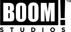 the boom studios logo is shown in black and white, as well as an image of a