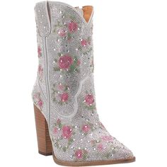 Dingo Women's Boot - Neon Moon (Multi) - DI567-MU Neon Moon, Giddy Up Glamour, Mid Boots, Chic Leather, Leather Floral, Moon Boots, Rhinestone Designs, Western Cowboy Boots, Colored Leather