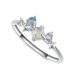 Starry is a delicate band of sterling silver.925 plated in rhodium. She features white opal and cubic zirconia stones. Two tiny stars are hidden among the sparkling stone. Ring Jewellery Design, Character Sheets, Magical Jewelry, Tiny Star, Starry Night Sky, Girl Jewelry, Sell Gold, Rings For Girls, Star Ring