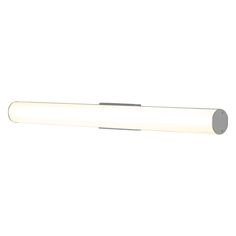 a light that is on top of a white wall mounted fixture with an arm in the shape of a tube