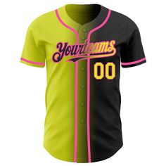 Custom Black Neon Yellow-Pink Authentic Gradient Fashion Baseball Jersey Cheap Varsity Jersey For Fan Gear, Affordable Blue Baseball Jersey, Cheap Blue Baseball Jersey With Graphic Print, Affordable Blue Sports Fan Baseball Jersey, Blue Jersey Design, Blue Orange White, Blue Football, Blue Jersey, Alpha Kappa Alpha