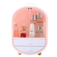 PRICES MAY VARY. 🌸Product Size: 10.4"* 4.7"* 14.6".As a makeup organizer. Pink/Green appearance with transparent lid, handle, non-slip feet. 🌸Large Capacity: The cosmetic storage box with lid can store cosmetics of various shapes and sizes, while keeping them in order. The lower storage cabinet can prevent cosmetics from entering dust and water, and can store lipsticks, lip balm, eyebrow pencils, foundation sticks, beauty tools, necklaces, rings, etc. separately. 🌸Easy to Carry: Compared with Organiser Son Dressing, Makeup Drawer Organization, Makeup Containers, Makeup Drawer, Jewelry Drawer, Cosmetic Display, Beauty Storage, Make Up Organiser, Cosmetic Box