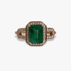 14k Rose Gold Emerald Cut Emerald Diamond Halo Ring | Sheena Stone Colombian Emerald Ring, Vintage Engagement Rings Sapphire, Tanzanite Stone, Diamond Halo Ring, Tanzanite Ring, Onyx Earrings, Halo Diamond Ring, Sapphire Earrings, Sapphire Engagement