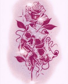 an image of a skull and rose tattoo on a cell phone screen with the text saver