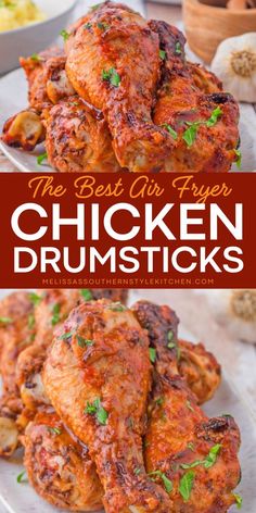 Try The Best Air Fryer Chicken Drumsticks for an easy and flavorful meal! This Air Fryer Recipe features drumsticks seasoned with a spiced dry rub, brushed with barbecue sauce, and cooked to tender, juicy perfection! Best Air Fryers, Chicken Drumsticks, Air Fryer Chicken, Best Dinner Recipes, Barbecue Sauce, Flavorful Recipes, Air Fryer Recipes, Easy Dinner Recipes