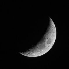 the half moon is seen in black and white