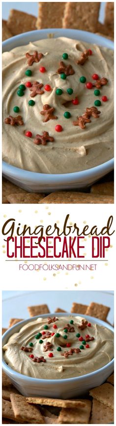 this is an image of cheesecake dip with crackers