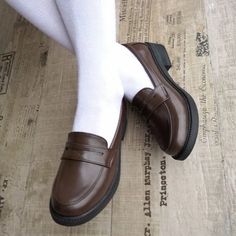 Japanese School Shoes, Brown School Shoes, Dark Academia Shoes, Japanese Shoes, Uniform Shoes, Leather School Shoes, School Uniform Shoes, Shoes For School, Loafers Outfit