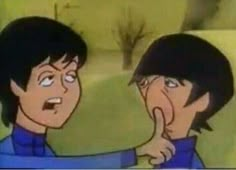 an animated image of two men talking to each other