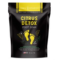 👣 CLEANSE &amp; DETOX IMPURITIES WITH THE POWER OF CITRUS - Daily Remedy’s citrus detox foot soak has powerful cleansing properties that helps brightens feet, combat odors, helps relieves symptoms of athlete's foot &amp; itchy feet, improves the toenail discoloration and brittleness while leaving your feet feeling reju Sore Muscles Bath Soak, Detox Foot Soak, Foot Detox Soak, Tinea Pedis, Foot Pedicure, Pedicure At Home, Athletes Foot, Organic Remedy