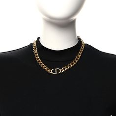 This is an authentic CHRISTIAN DIOR Metal Crystal 30 Montaigne Necklace in Gold. This necklace features a gold chain with a crystal-encrusted CD logo. Dior Jewelry, Necklace Gold, Gold Chain, Chains Necklace, Gold Chains, Christian Dior, Cd, Gold Necklace, Dior