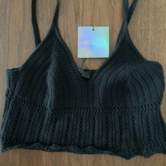 Misguided Crop Top Tank. Perfect Over A Swimsuit Or Just On A Hot Summer Day. Make Me An Offer! Nwt! Never Worn Tops Black, Top Tank, Black Crochet, Summer Day, Cropped Tank Top, Hot Summer, Summer Days, Crop Top, Womens Tops