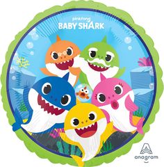 18-Inch Baby Shark Mylar Balloon Shark Balloon, Shark Themed Party, Underwater Background, Baby Shark Song, Shark Plush, Shark Party, Shark Birthday, Mylar Balloons, Helium Balloons