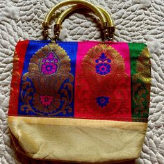 Brand: Not Certain. The Zipper Says Polo Type: Purse Size: Small, Hand Held. Colors: Fuchsia Pink, Royal Blue, Kelly Green, Bright Red, With Metallic Gold Thread. Style: Eccentric. Boho. Royal. Condition: Never Used. Clean & No Flaws. Owl Bag, Blue Floral Top, Beaded Handbag, Gold Thread, Gold Threads, Fuchsia Pink, Silver Rhinestone, Small Handbags, Jewel Tones