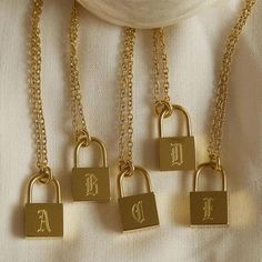 Padlock Necklace, Gold Chain Choker, Lock Necklace, Letter Gifts, Dongguan, Letter Necklace, Old English, Chain Choker, Stainless Steel Rings