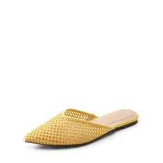 Summer Slip-on Flats With Pointed Toe, Summer Slip-on Sandals With Pointed Toe, Spring Flat Heel Slip-ons With Perforations, Trendy Slip-on Mules With Pointed Toe, Trendy Slip-on Pointed Toe Mules, Closed Toe Slip-ons For Summer, Spring Slip-on Flats With Perforations, Trendy Pointed Toe Summer Mules, Elegant Open Toe Slip-ons For Summer