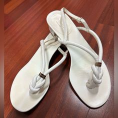 Gucci White Sandal B Thong Slingback Square Heel Made In Italy Size 39 Good Condition, Has Some Marks, No Box Selling As Is, What You See On The Pics If Need More Pics Let Me Know! Fast Shipping! Gucci Slingback Sandals For Party, Gucci Slingback Party Sandals, Elegant Slingback T-strap Sandals For Beach, Elegant Beach T-strap Slingback Sandals, Elegant T-strap Slingback Sandals For Beach, Chic Gucci Sandals With Single Toe Strap, White Gucci Sandals For Formal Occasions, Gucci White Formal Sandals, White Gucci Formal Sandals