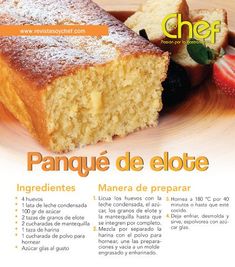 an advertisement for a cake shop with information about the product in spanish and english language