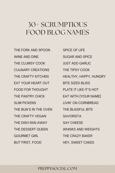 Looking for absolutely scrumptious food blog names? Check out this list of 40 insanely catchy food blog name ideas we love the most. Shop Names Ideas Food, Food Instagram Name Ideas, Names For Cooking Channel, Cooking Names Ideas, Food Page Names Ideas, Cooking Page Name Ideas, Instagram Cooking Page Name Ideas, Instagram Food Page Name Ideas, Cook Book Names Ideas