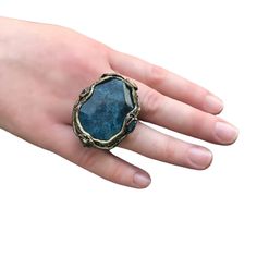 "Extra large stone ring, blue Apatite ring, extravagant statement ring, bold huge ring. Looking for more rings in this style? Pick your favorite from the list below: https://etsy.me/35gFzEu Good to know: Since I work mainly with natural stones, which change shades depending on the lighting, background, shooting angle, it is important for me to accurately convey the color and texture of the jewelry. I photograph my products in ONLY natural light and NEVER use filters. Usually, all the jewelry is Spiritual Blue Crystal Ring For Gift, Spiritual Blue Crystal Ring Gift, Blue Rings With Large Stone For Healing, Bohemian Blue Crystal Ring For Gift, Spiritual Blue Crystal Gemstone Ring, Blue Spiritual Crystal Ring For Gift, Bohemian Blue Ring With Large Stone, Bohemian Adjustable Crystal Ring With Large Stone, Spiritual Blue Crystal Ring