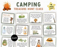 a poster showing the different types of camping items and their uses for each type of adventure