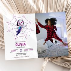 Spidey and His Amazing Friends Birthday Invitation is perfect for girl's birthday party. This beautiful Ghost Spidey theme party invite has a dedicated space to add your kids photo. Kids birthday are special and this invite can help it make a memorable birthday party ★ MATCHING ITEMS ★ https://www.etsy.com/shop/ExclusiveDesignsHub?search_query=spidey Digital file only. No physical product will be shipped Simply edit using your phone, computer, laptop or tablet ----------------------------------- Friends Invitation, Birthday Invitation With Photo, Invitation With Photo, Ghost Spider, Gwen Stacy