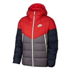 Nike Sportswear Windrunner Down Fill 'Black Red Blue' 928834-634 (Men's) Nike Sportswear, Red Blue, Black Red, Red And Blue, Black And Red, Nike, Red, Blue, Quick Saves