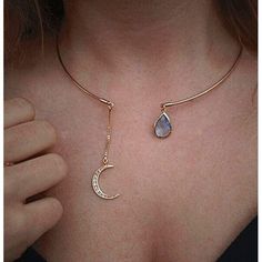 15.5 Cm Length High-Quality Zinc Alloy Crescent Moon Crystal Pendant Crescent Moon Jewelry, Necklace Moon, Moon Jewelry, A Necklace, Purple Wedding, Moon Necklace, Bohemian Jewelry, Boho Necklace