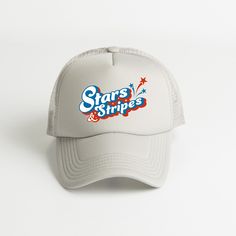 Looking for a cute versatile hat to wear this summer? Make sure to grab one of our Stars And Stripes Firework Foam Trucker Hats! This fun anda comfortable hat is the perfect accesory for any outfit. The bright color adds a pop of summer to any outfit. These hats are adult one size fits most. Color Ink, Scarf Hat, Stars And Stripes, Bright Color, Ice Blue, Trucker Hats, Navy White, Blue Ocean, White Green