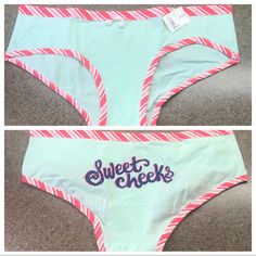 Novelty Panty Stretch Cotton: 95% Cotton 5% Spandex Cute Stretch Cotton Bottoms, Playful Stretch Cotton Bottoms, Cute Stretch Bottoms With Elastic Waistband, Playful Stretch Bottoms For Loungewear, Cute Green Stretch Bottoms, Sweet Cheeks, Fredericks Of Hollywood, Lace Lingerie Set, Lace Thong