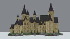 a very large castle with towers and turrets