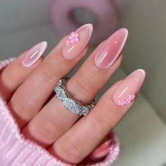 49356568592681 Nagel Tips, Blush Nails, Fake Nails With Glue, Almond Nail, Nail Length, Stick On Nails, Nail Designs Spring, Artificial Nails, Nail Accessories