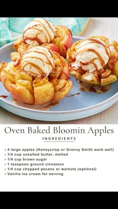 an image of apple desserts with caramel drizzled on the top