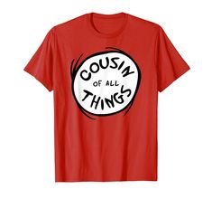 PRICES MAY VARY. Official Dr. Seuss T-shirt Lightweight, Classic fit, Double-needle sleeve and bottom hem Dr Seuss Teacher, Dr Seuss Shirts, Male Teacher, Red T Shirt, Red T, Red Tshirt, Sight Words, Dr Seuss, Cut Shirts