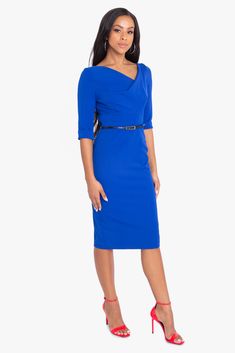 Classic Jackie O Sheath Dress | Black Halo Fitted V-neck Midi Dress For Career, Fitted Ruched Midi Dress For Work, Elegant Ruched Midi Dress For Office, Sheath Bodycon Dress With Ruched Detail For Work, Elegant Stretch Midi Dress For Office, Elegant Ruched Knee-length Bodycon Dress For Work, Ruched Sheath Bodycon Dress For Work, Knee-length Ruched Bodycon Dress For Work, Workwear Ruched Sheath Bodycon Dress