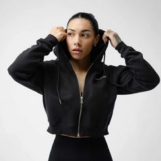 Cropped Zip-Up Hoodie - Black Gym Pump Cover, Gym Pump, Cropped Zip Up Hoodie, Pump Cover, Cropped Zip Up, Skull Hoodie, Multiple Color, New Wardrobe, Cropped Hoodie