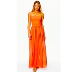 Ramy Brook Calista Strapless Maxi Dress. Nwt. Size Small. Color- Orange. Retail- $300 Length- 49” This Listing Is Only For The Orange. I Have A Separate Listing For The Yellow And The Pink. Orange Bandeau Dresses For Summer, Orange Bandeau Summer Dress, Chic Orange Strapless Dress For Summer, Summer Cocktail Maxi Dress, Summer Evening Bandeau Maxi Dress, Chic Orange Strapless Maxi Dress, Chic Strapless Orange Maxi Dress, Strapless Lined Maxi Dress For Date Night, Fitted Orange Bandeau Dress