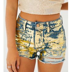 Judith March Custom Denim Shorts. New With Tags. Purchased Nov 2023. Size 9/29. Unfortunately The Length Is Too Short For My Body Shape. The Shorts Are Made To Order And One Of A Kind And Cannot Be Returned To Retailer. These Shorts Are The Perfect Combination Of Sleek Style And Comfort. Chic Ripped Jean Shorts, Summer High-waisted Gold Shorts, Gold High-waisted Shorts For Summer, Fitted Gold Shorts For Summer, Trendy Gold Bottoms Short Length, Trendy Gold Shorts For Spring, Fitted Gold Shorts For Spring, Gold Fitted Shorts For Spring, Casual Gold Bottoms Short Length