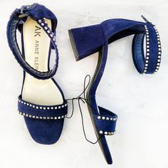 Brand New- No Tags Or Box Color: Royal Blue Chunky Heels Back Zipper Enclosure Beautiful Ankle And Toe Straps That Are Jeweled Perfect For Any Special Occasion Size: 5.5 Blue Sandals With Low Stacked Heel, Blue Open Heel Block Heels With Stacked Heel, Blue Block Heels With Stacked Open Heel, Blue Low Heels With Stacked Heel, Chic Blue Block Heels For Party, Blue Open Toe Block Heels With Stacked Heel, Blue Stacked Heel Evening Heels, Blue Round Toe Block Heels With Stacked Heel, Blue Block Heels With Heel Strap And Open Heel