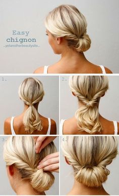 messy wedding updo tutorial Easy Updo Hairstyles Tutorials, Chignon Simple, Easy Chignon, Updo Hairstyles Tutorials, 5 Minute Hairstyles, Easy Updo Hairstyles, Chignon Hair, Fishtail Braid, Hair Tutorials Easy