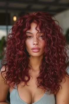 43 Burgundy Hair Ideas That Will Make You Want to Book a Salon Appointment Honey Burgundy Hair, Deep Burgundy Curly Hair, Long Red Balayage Hair, Dark Red Balayage Curly Hair, Red Wine Hair Color Curly, Short Curly Burgundy Hair, Fall 2024 Long Hair Trends, Red On Curly Hair, Red Dye Hair Ideas