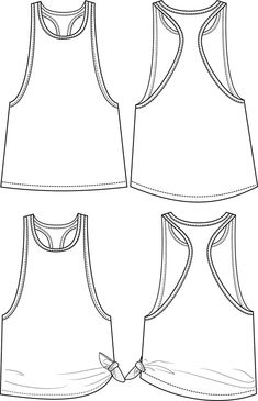 the front and back views of a women's tank top