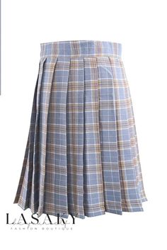 Lasaky - Premium High-Waisted Half-Length A-Line Pleated Plaid Tennis Skirt Plaid Tennis Skirt, Yellow Plaid, Skirt Skirt, Color Fabric, Gray Skirt, Tennis Skirt, Checkered Pattern, Short Skirt, Types Of Skirts