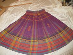 Liz Sport vintage Liz Claiborne pleated plaid cotton mid length skirt  | eBay Gold And Orange, Mid Length Skirt, Vintage Liz Claiborne, Little Outfits, Mid Length Skirts, Plaid Skirt, Green And Red, Purple Orange, Cotton Skirt