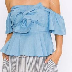 This Is A Gorgeous Top Which I Purchased For My Daughter's Commencement. Never Worn. It Fits So Beautifully With Off The Shoulder Charm. I Truly Love This Top, But I Will Let It Go To Another Posher. Any Questions, Please Ask. Reasonable Offers Considered. Light Blue Fitted Summer Tops, Light Blue Off-shoulder Summer Top, Light Blue Off-shoulder Top For Summer, Chic Blue Summer Top, Light Blue Cropped Tops For Summer, Light Blue Feminine Blouse For Summer, Feminine Light Blue Tops For Day Out, Light Blue Feminine Summer Blouse, Feminine Light Blue Summer Tops