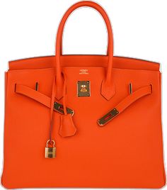 an orange handbag on a white background