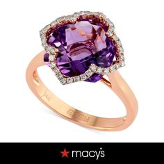 in stock Rose Gold Amethyst Ring With Halo Setting, Elegant Amethyst Wedding Ring With Vs Clarity, Elegant 14k Gold Amethyst Ring, Elegant Rose Gold Round Cut Amethyst Ring, Rose Gold Amethyst Ring Fine Jewelry, Fine Jewelry Amethyst Ring In Rose Gold, Elegant Amethyst Ring In Rose Gold For Anniversary, Elegant 14k Gold Purple Diamond Ring, Elegant Purple Diamond Ring In 14k Gold