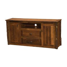 a large wooden entertainment center with drawers